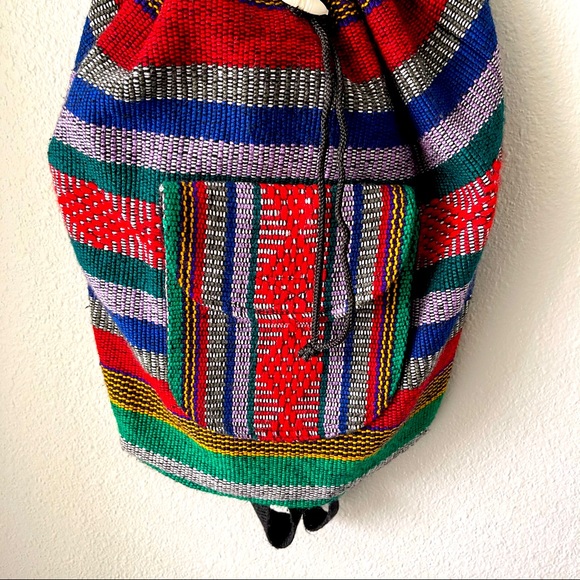 Backpack Color Mix Peruvian Arts Hippie Hand Made - Picture 2 of 5